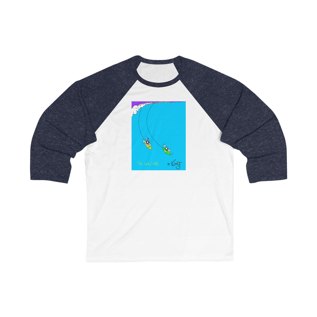 SURFING PIRATES YO WO HO,Unisex 3\4 Sleeve Baseball Tee