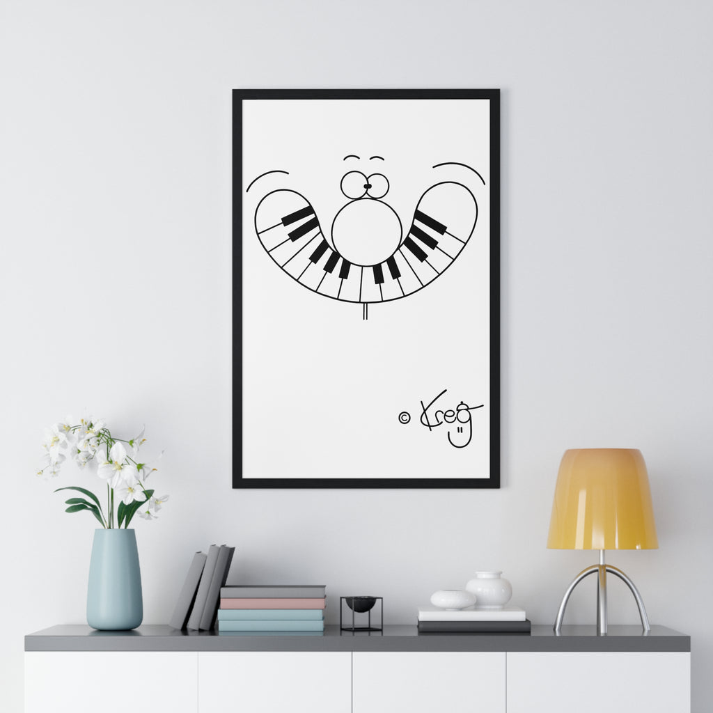 SMILE PIANO,Vertical Framed Poster