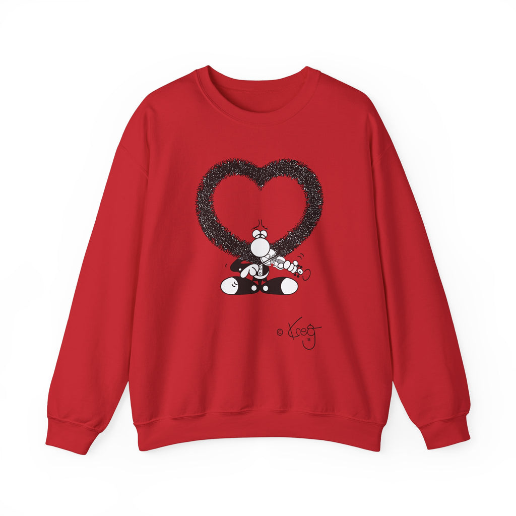 Violin Heart Mustache Unisex Heavy Blend™ Crewneck Sweatshirt