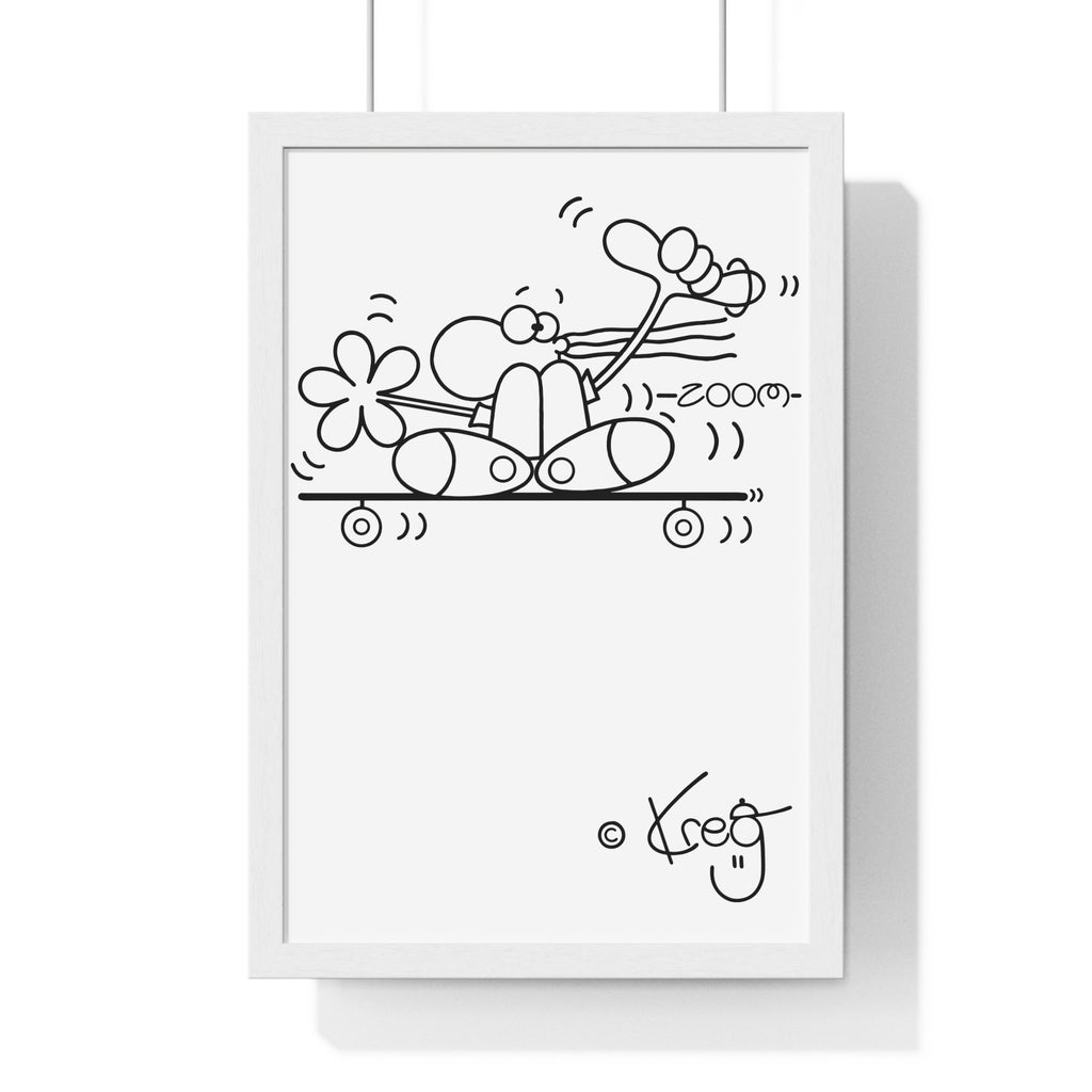 SKATEBOARDER DUDE,Vertical Framed Poster