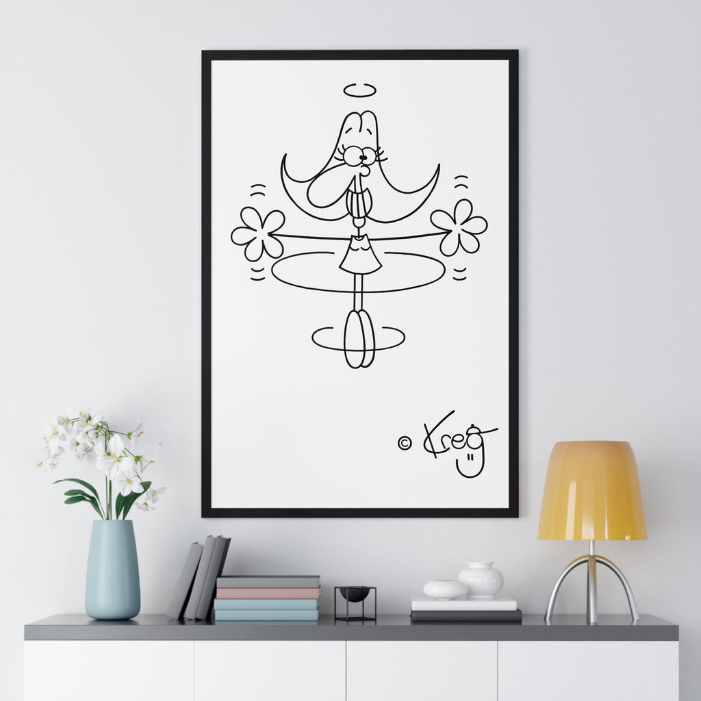 HAPPY DANCER,Vertical Framed Poster