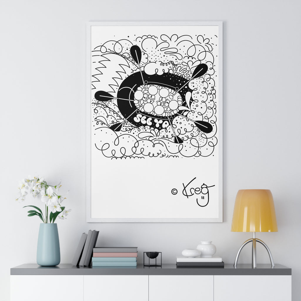 WHITEWATER RAFTING,Vertical Framed Poster