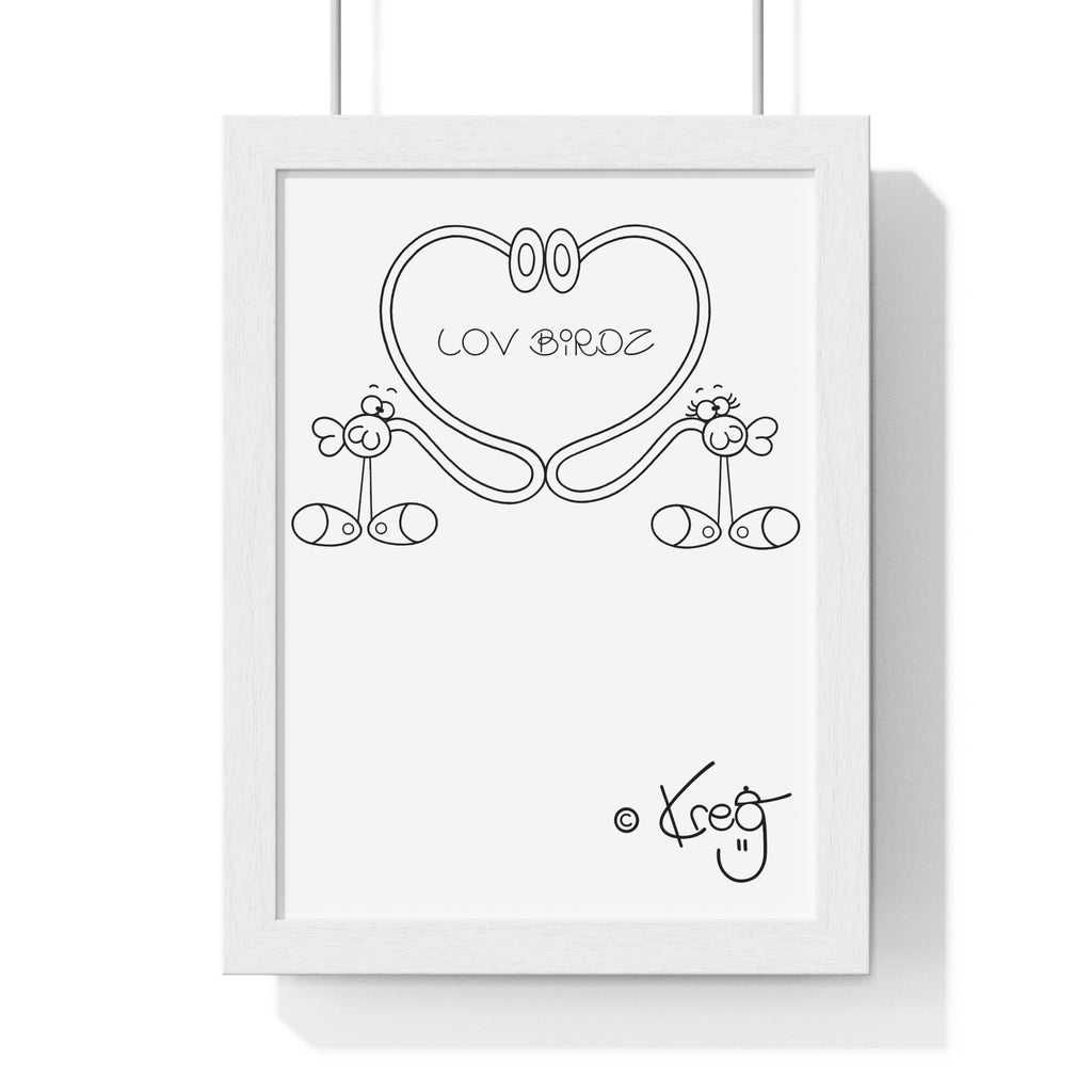 LOV BIRDZ,Vertical Framed Poster