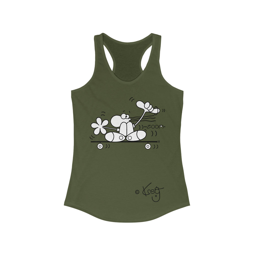 SKATEBOARDER DUDE,Women's Ideal Racerback Tank