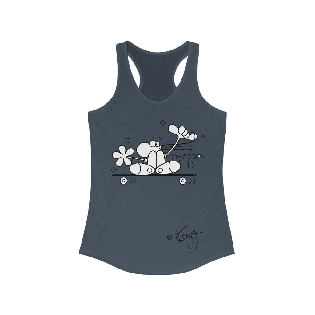 SKATEBOARDER DUDE,Women's Ideal Racerback Tank