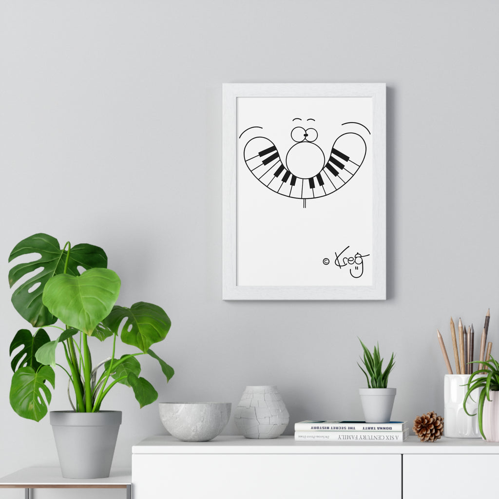 SMILE PIANO,Vertical Framed Poster