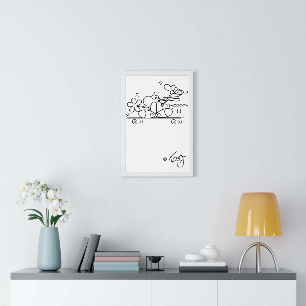 SKATEBOARDER DUDE,Vertical Framed Poster
