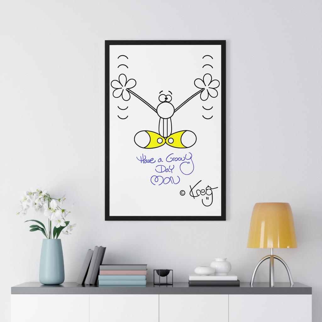GROOVY DAY,Vertical Framed Poster