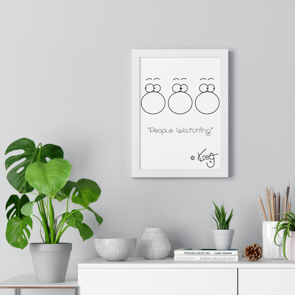 PEOPLE WATCHING,Premium Framed Vertical Poster