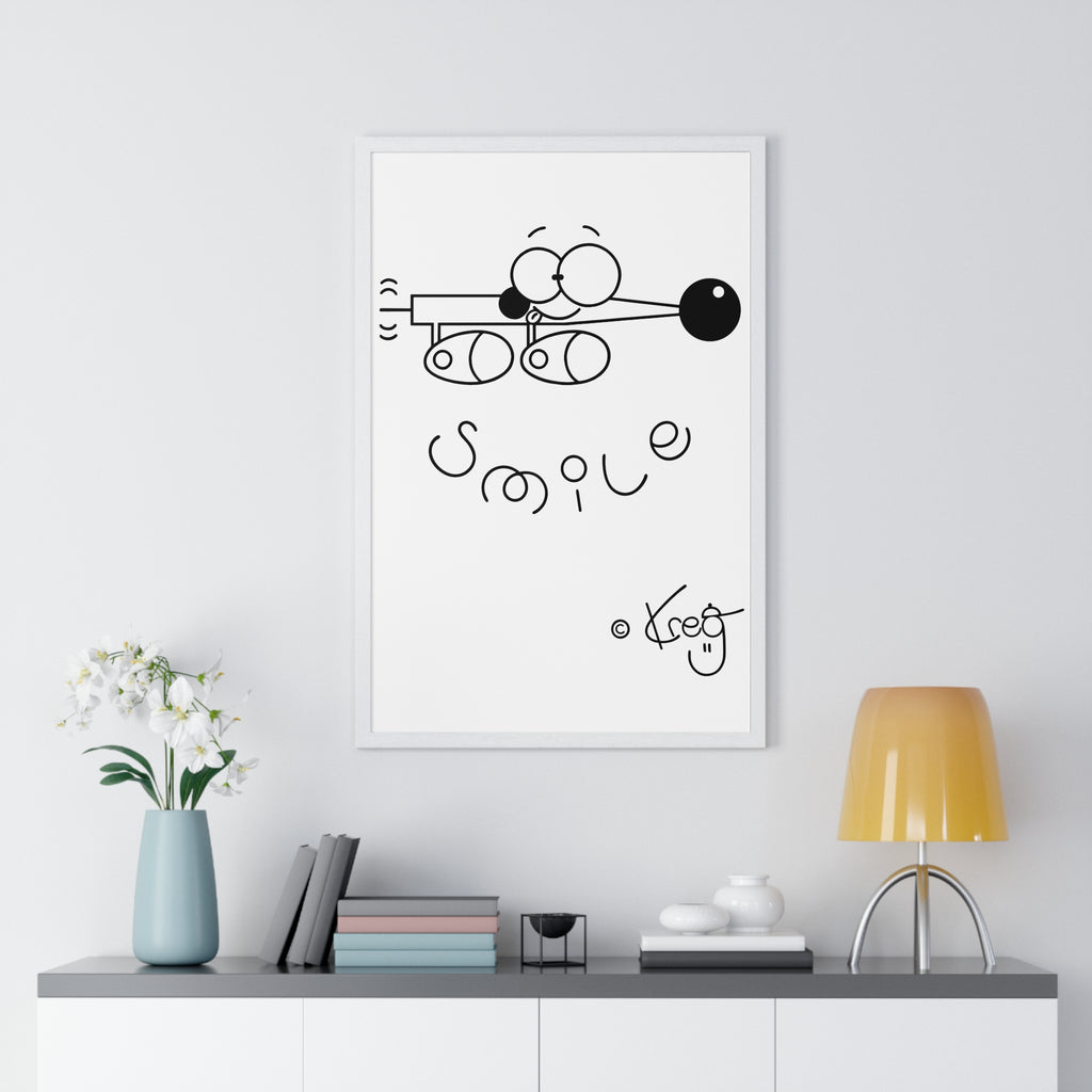 SMILE WIENER DOG,Vertical Framed Poster