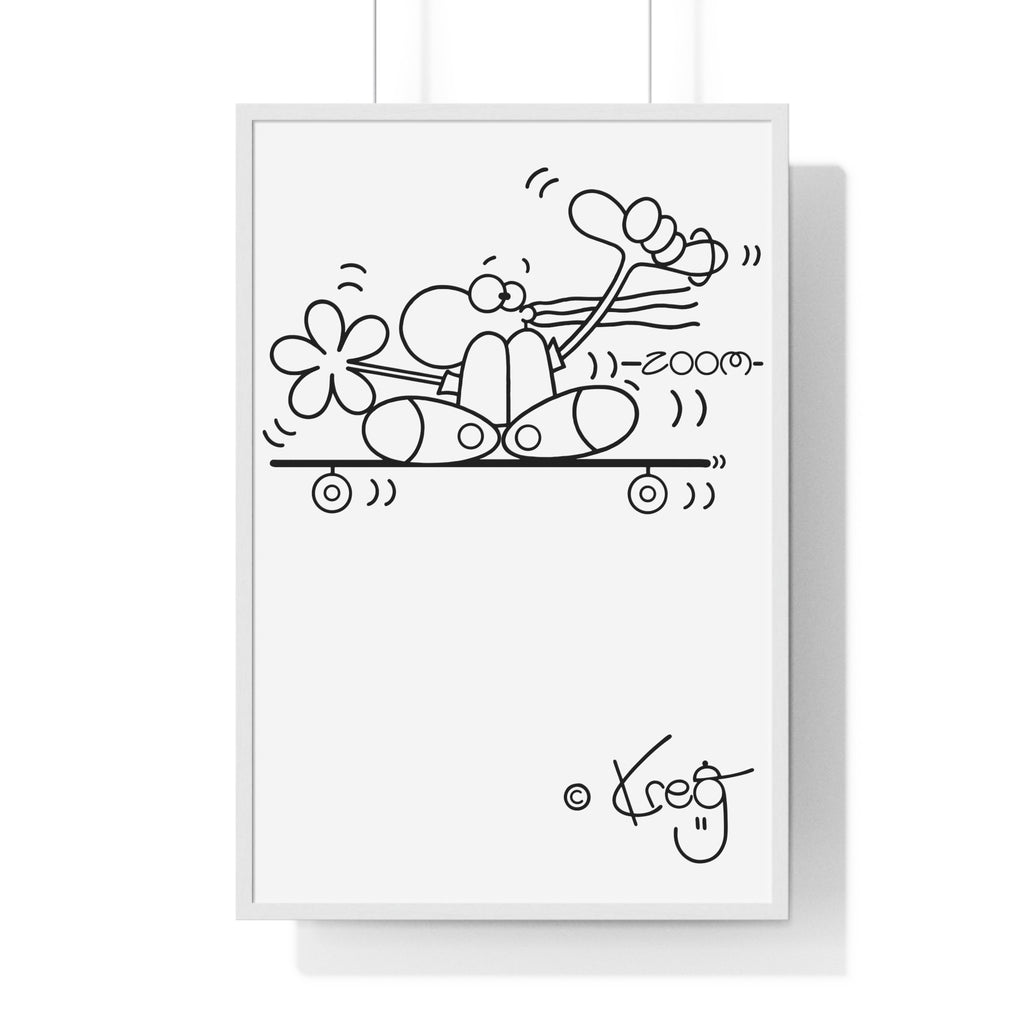 SKATEBOARDER DUDE,Vertical Framed Poster