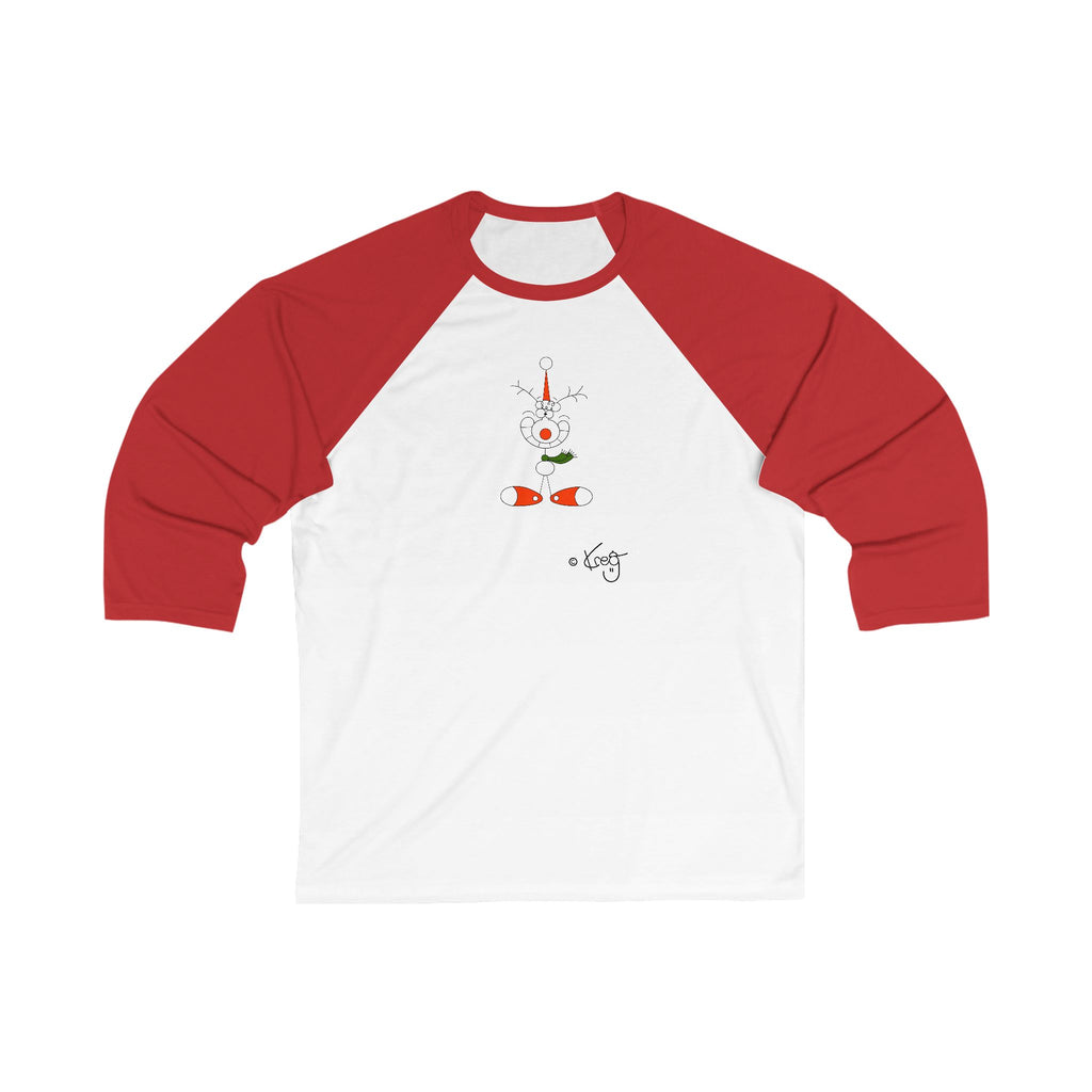 SMILE REINDEER,Unisex 3\4 Sleeve Baseball Tee