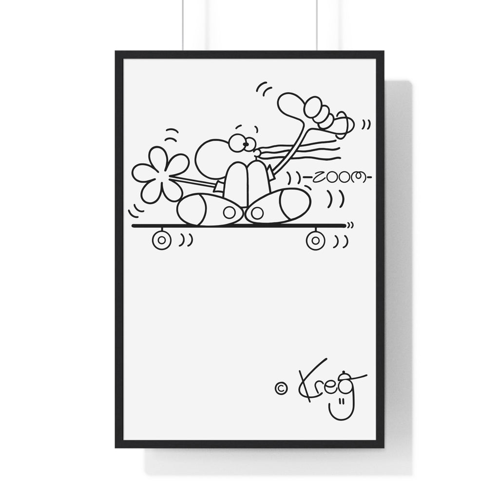 SKATEBOARDER DUDE,Vertical Framed Poster