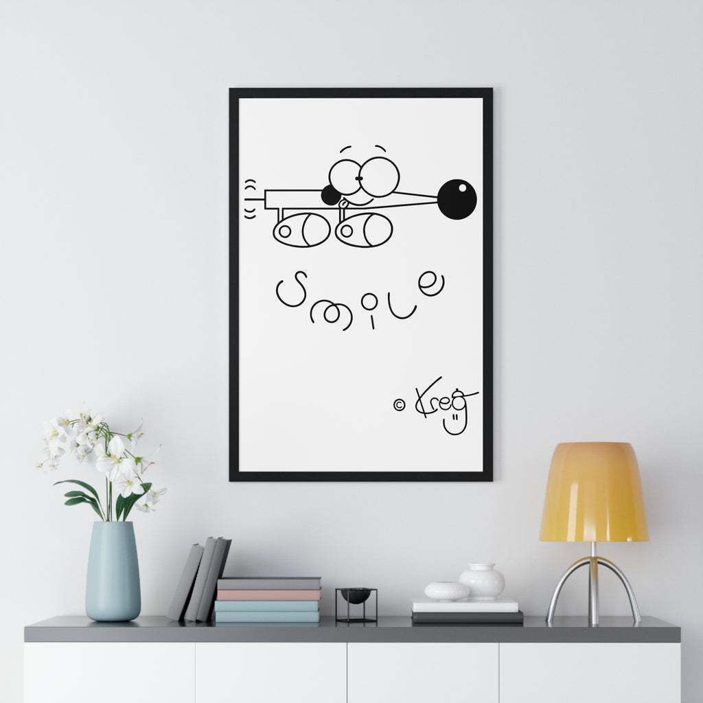 SMILE WIENER DOG,Vertical Framed Poster