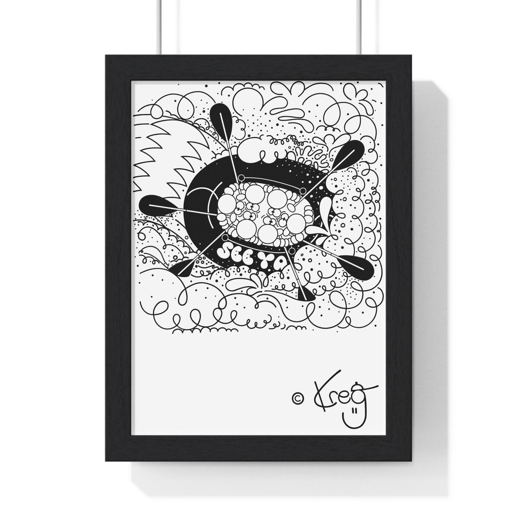 WHITEWATER RAFTING,Vertical Framed Poster