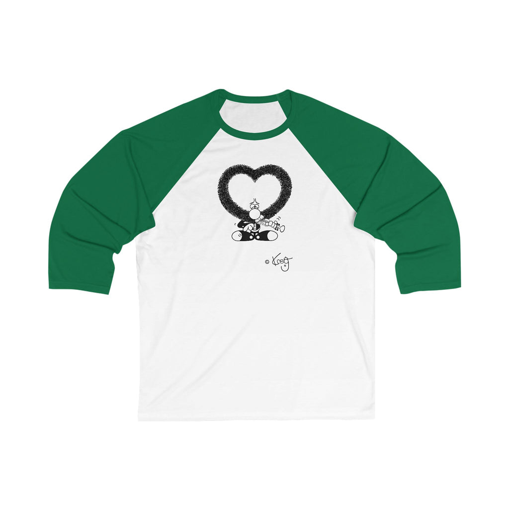 Violin Heart mustache Unisex 3\4 Sleeve Baseball Tee