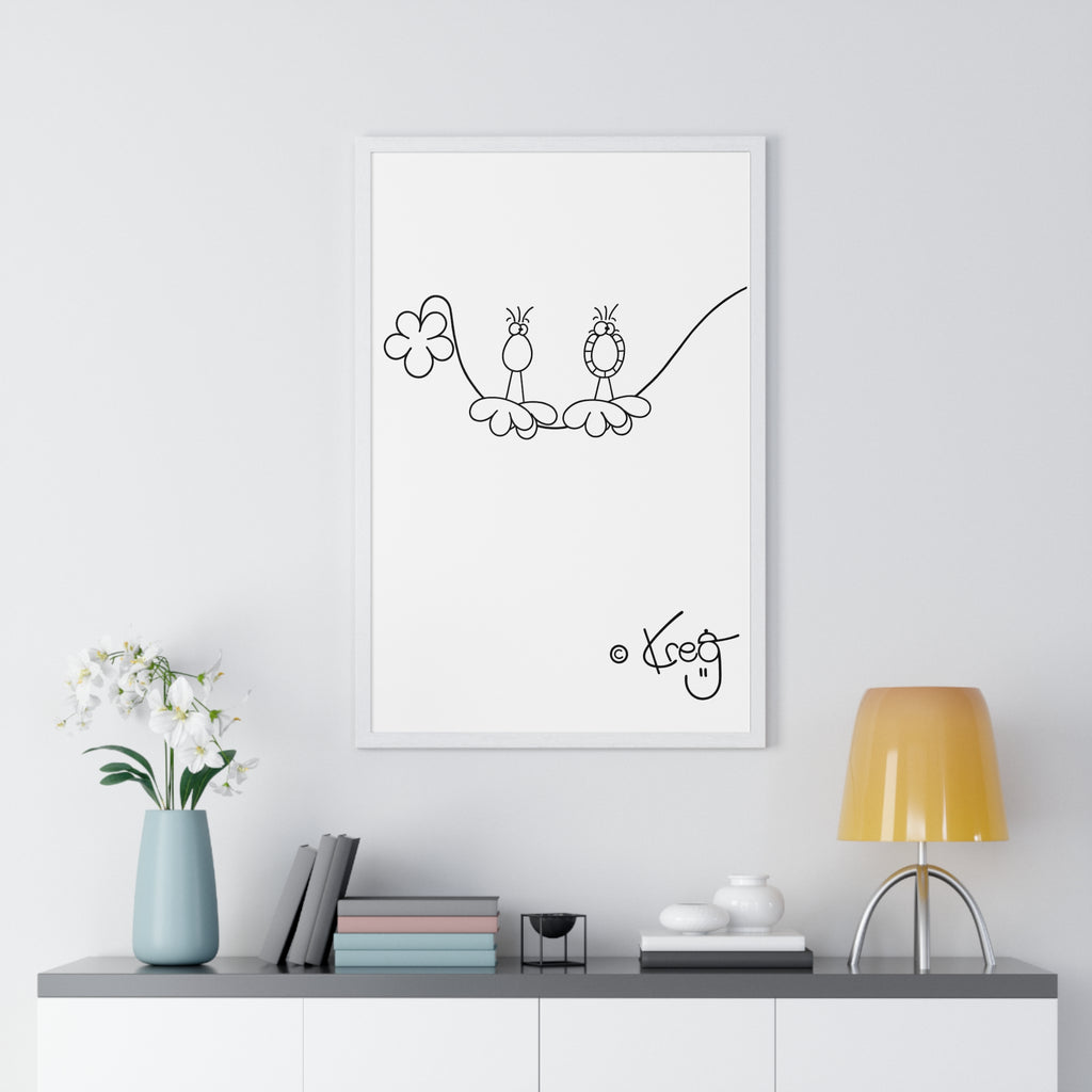 SILLY BIRDZ,Vertical Framed Poster