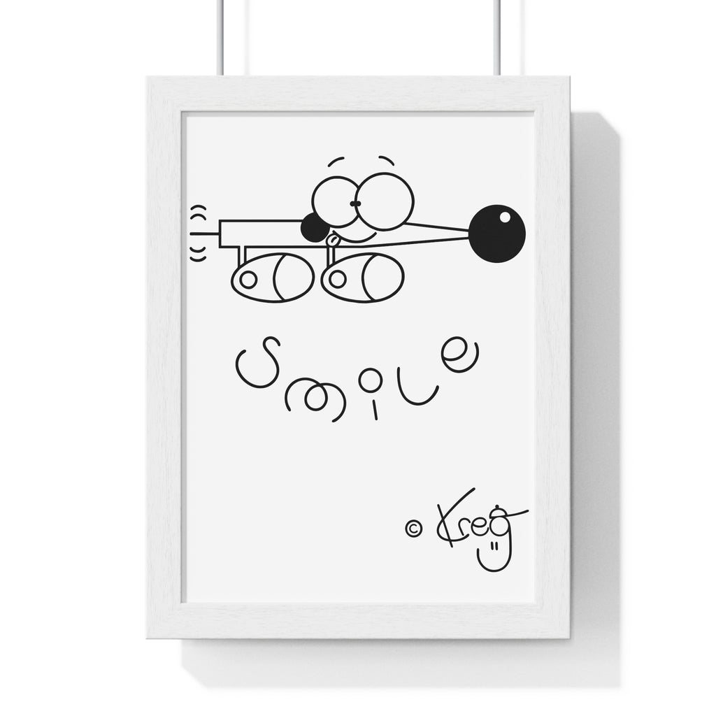 SMILE WIENER DOG,Vertical Framed Poster