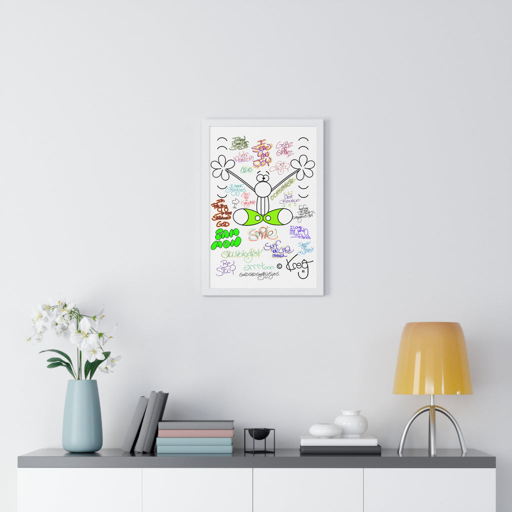 JOY GRAFFITI,Vertical Framed Poster