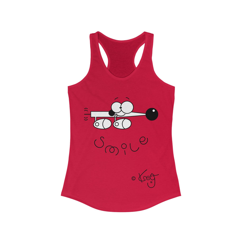 SMILE WIENER DOG,Women's Ideal Racerback Tank