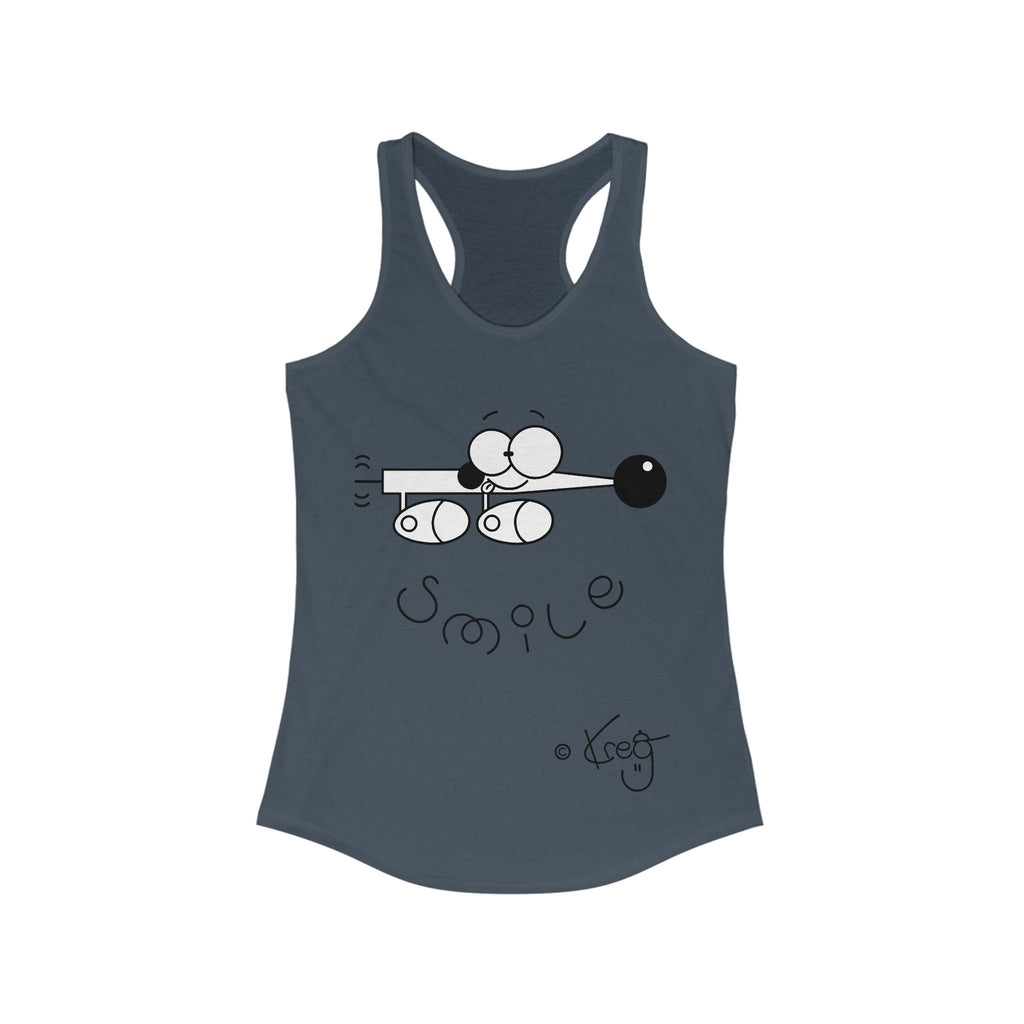 SMILE WIENER DOG,Women's Ideal Racerback Tank