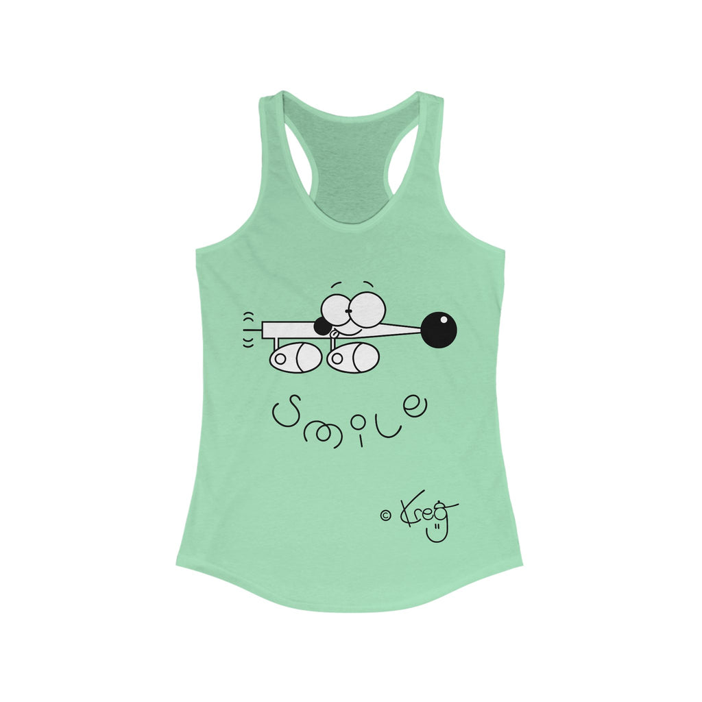 SMILE WIENER DOG,Women's Ideal Racerback Tank