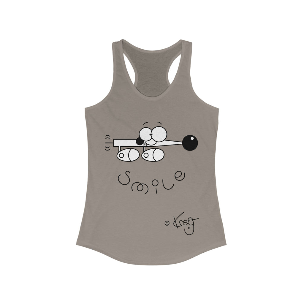 SMILE WIENER DOG,Women's Ideal Racerback Tank
