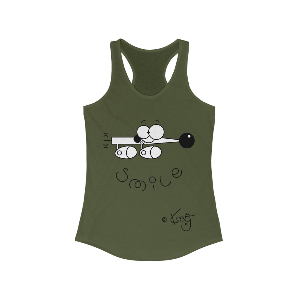SMILE WIENER DOG,Women's Ideal Racerback Tank