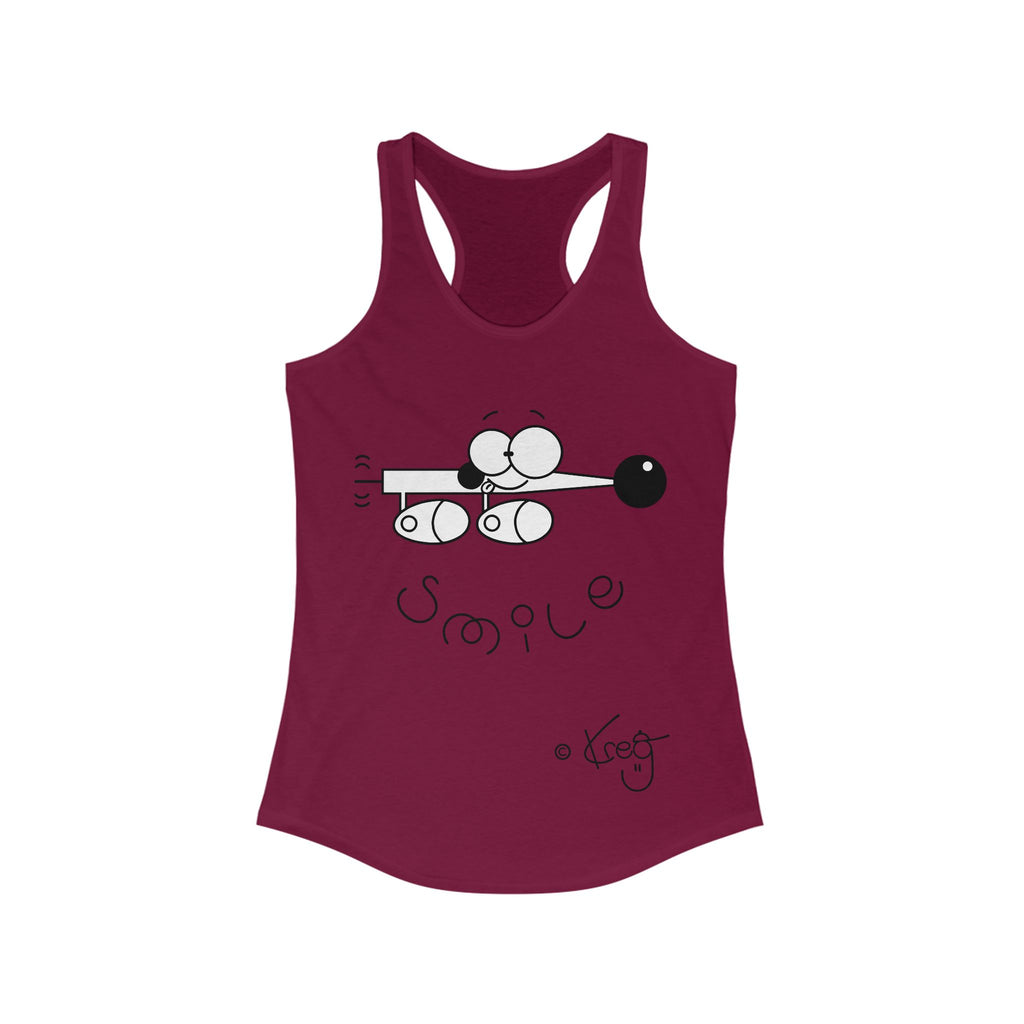 SMILE WIENER DOG,Women's Ideal Racerback Tank