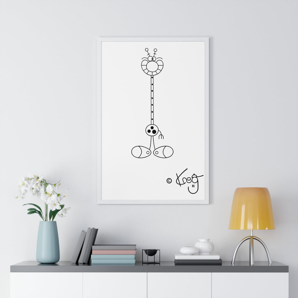 LAUGH GIRAFFE,Premium Framed Vertical Poster
