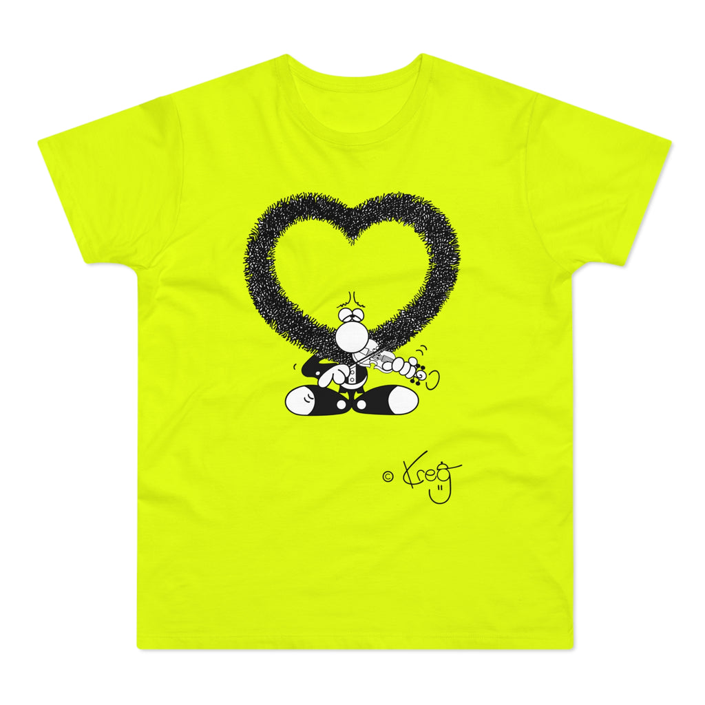 Violin Heart Mustache Single Jersey Men's T-shirt