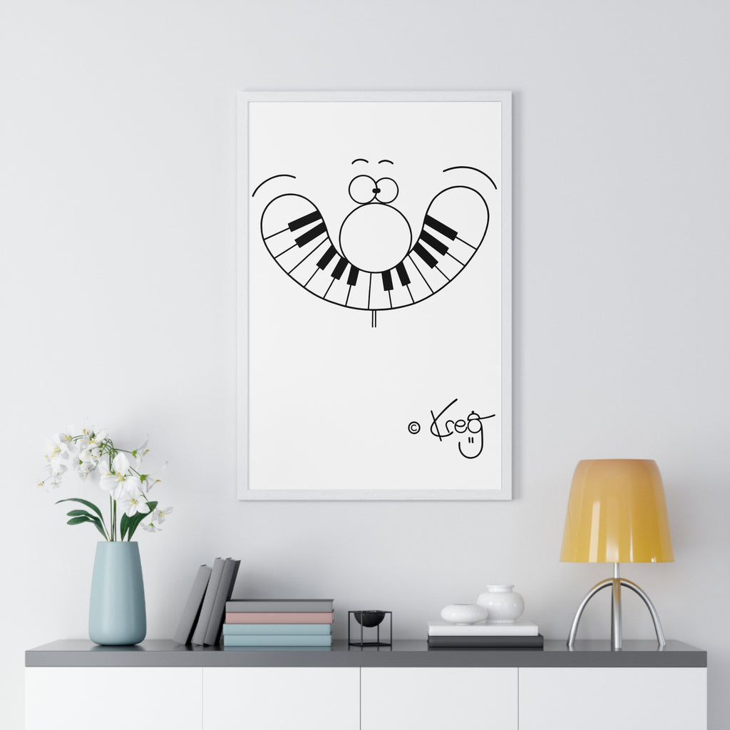 SMILE PIANO,Vertical Framed Poster