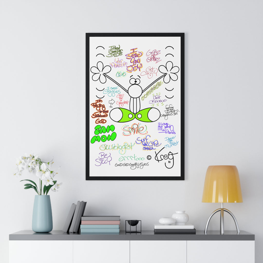 JOY GRAFFITI,Vertical Framed Poster