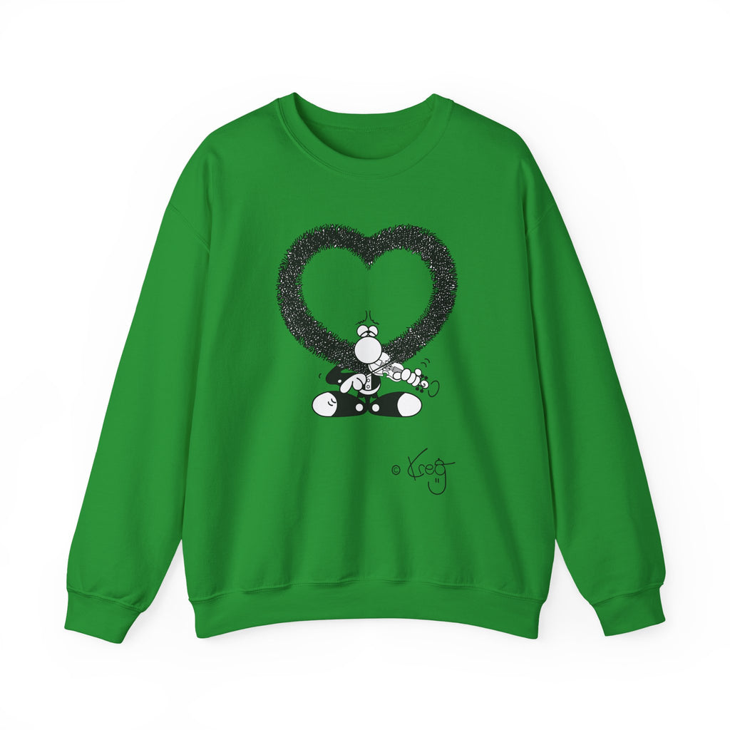 VIOLIN HEART MUSTACHE, Unisex Heavy Blend™ Crewneck Sweatshirt