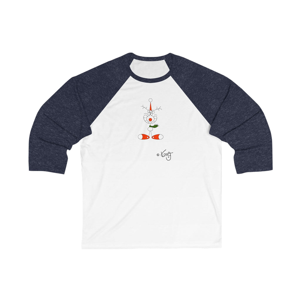 SMILE REINDEER,Unisex 3\4 Sleeve Baseball Tee