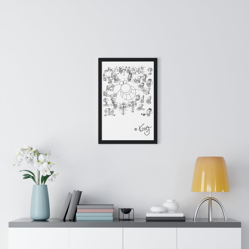 STREET ART PERFORMANCE,Vertical Framed Poster