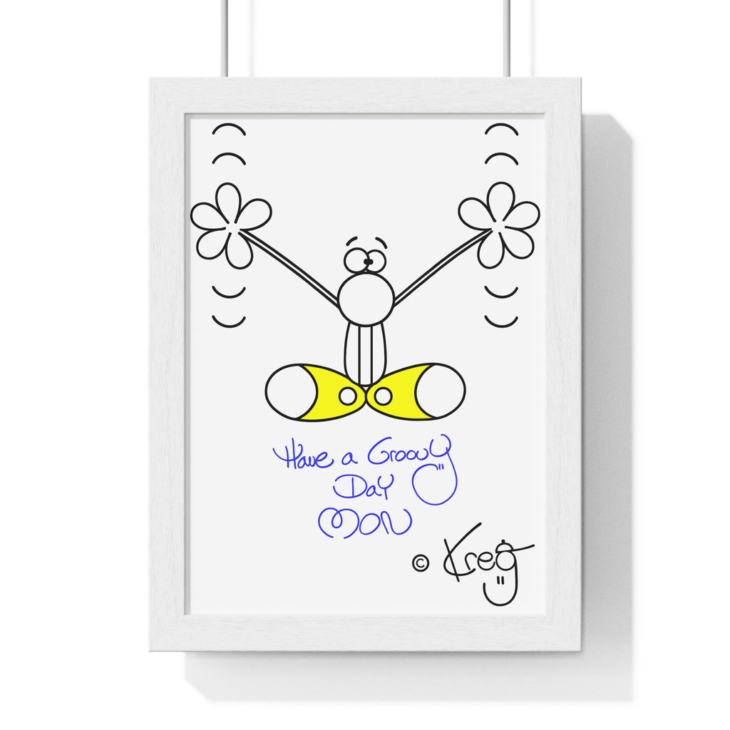 GROOVY DAY,Vertical Framed Poster