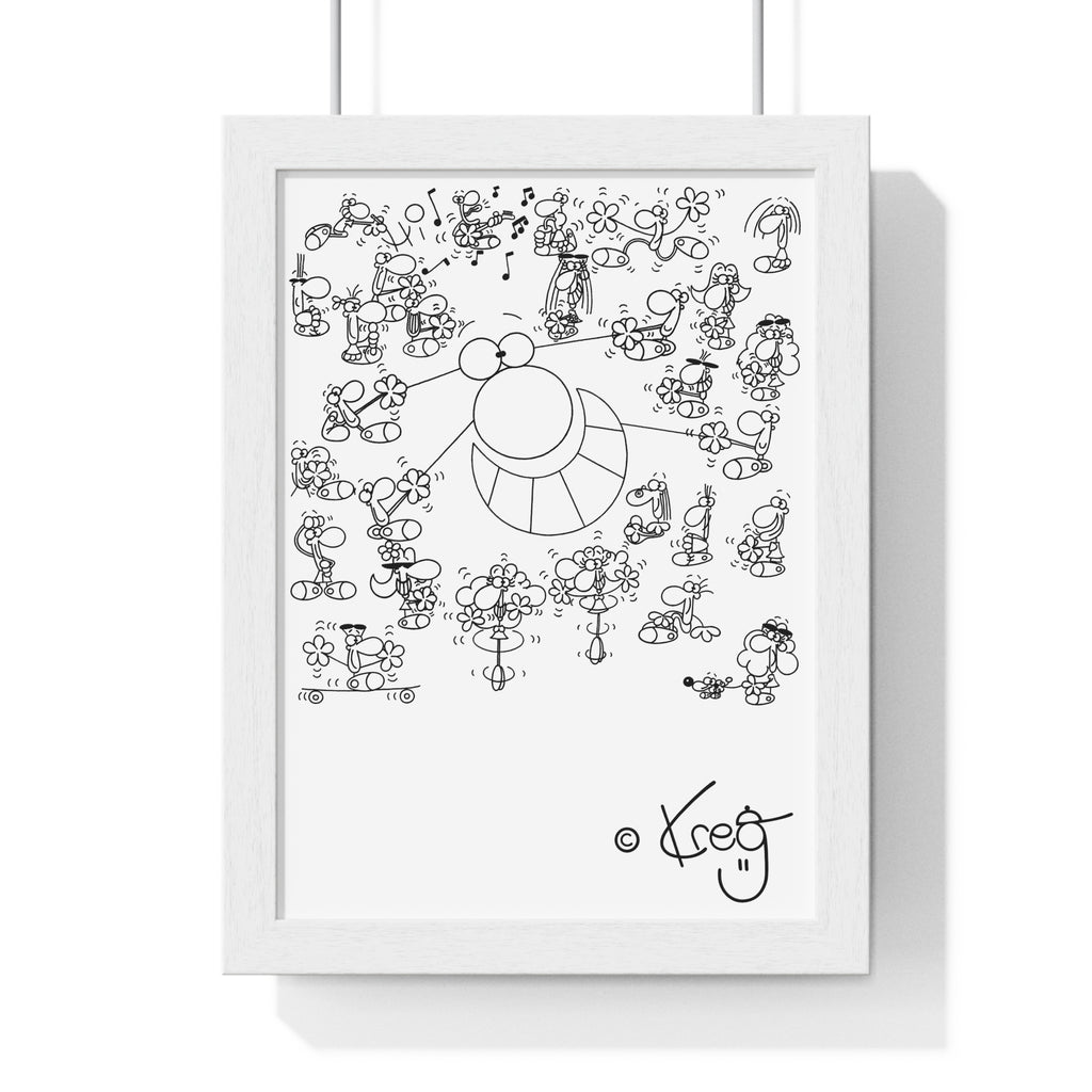 STREET ART PERFORMANCE,Vertical Framed Poster