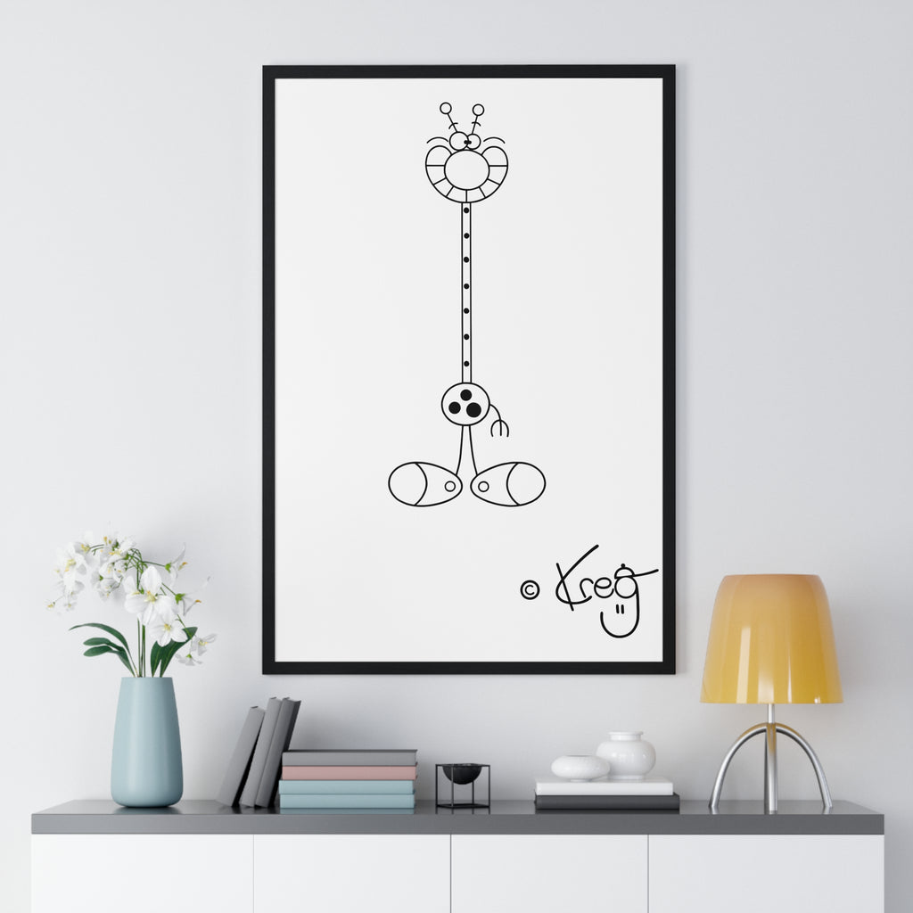 LAUGH GIRAFFE,Premium Framed Vertical Poster