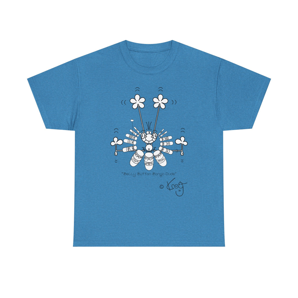 BELLY BUTTON BONGO DUDE,Unisex Heavy Cotton Tee