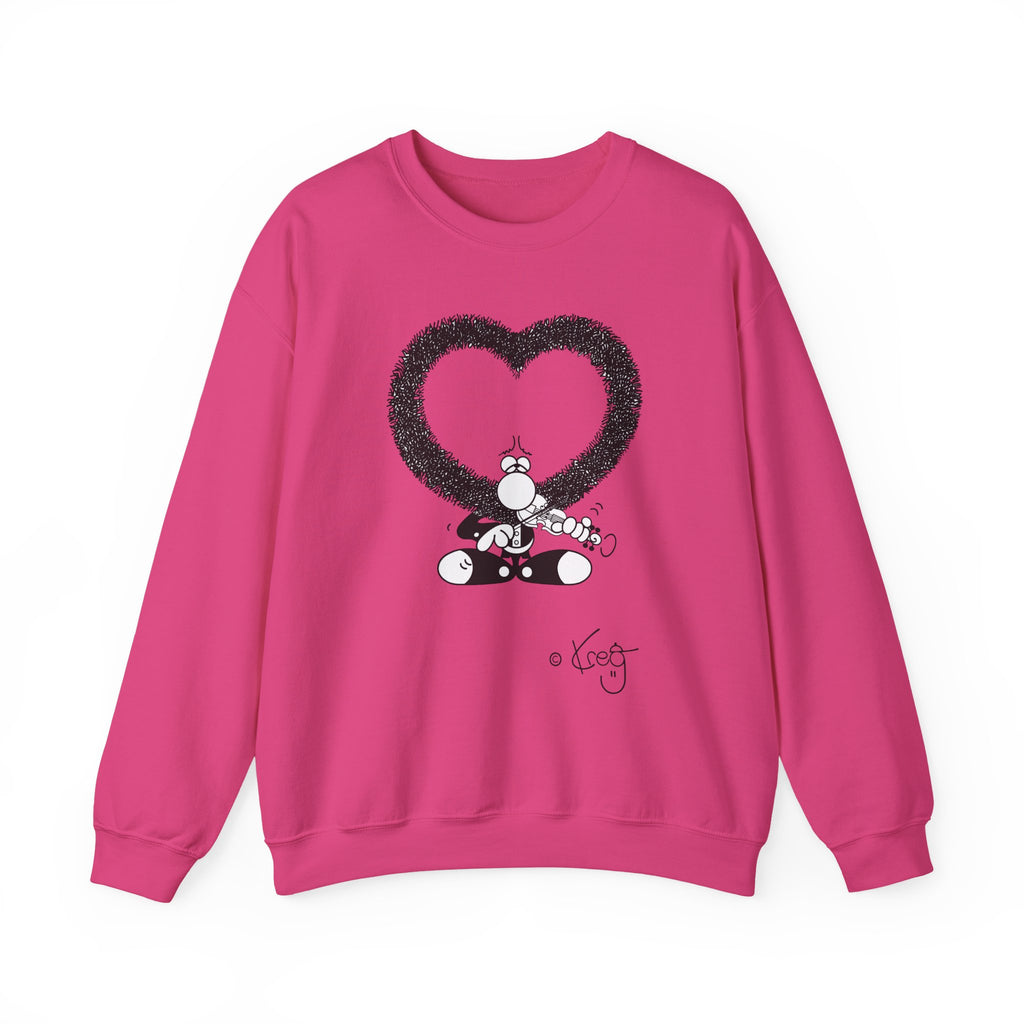 VIOLIN HEART MUSTACHE, Unisex Heavy Blend™ Crewneck Sweatshirt