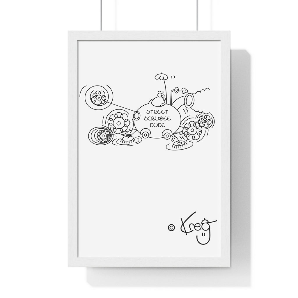 STREET SCRUBEE DUDE,Vertical Framed Poster