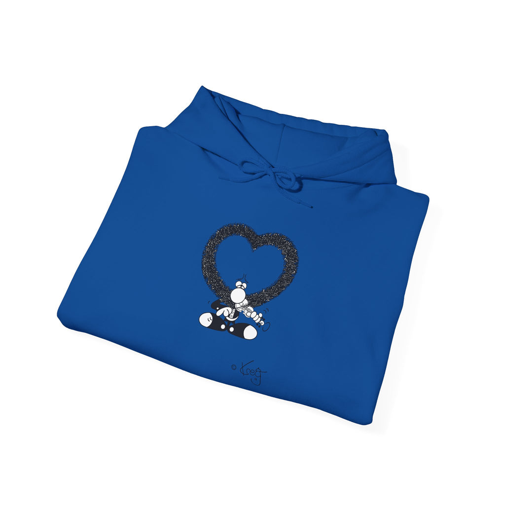 VIOLIN HEART MUSTACHE, Unisex Heavy Blend™ Hooded Sweatshirt