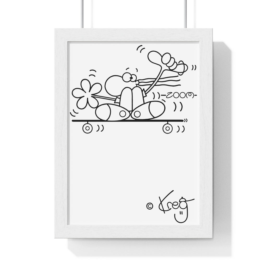 SKATEBOARDER DUDE,Vertical Framed Poster