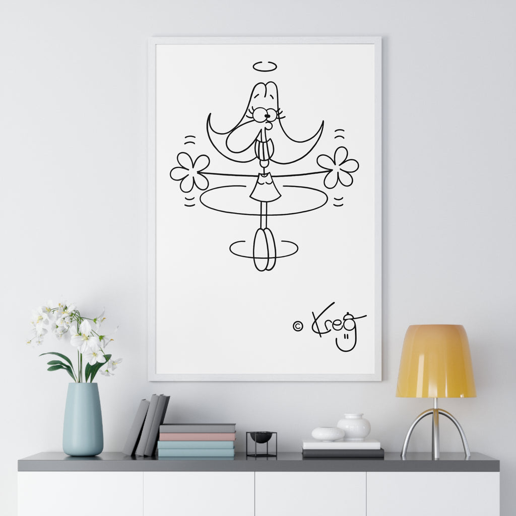 HAPPY DANCER,Vertical Framed Poster