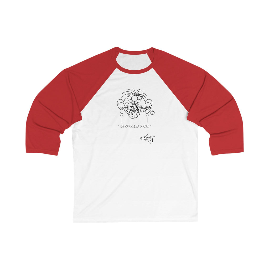 GUITAR MON JAMMING,Unisex 3\4 Sleeve Baseball Tee