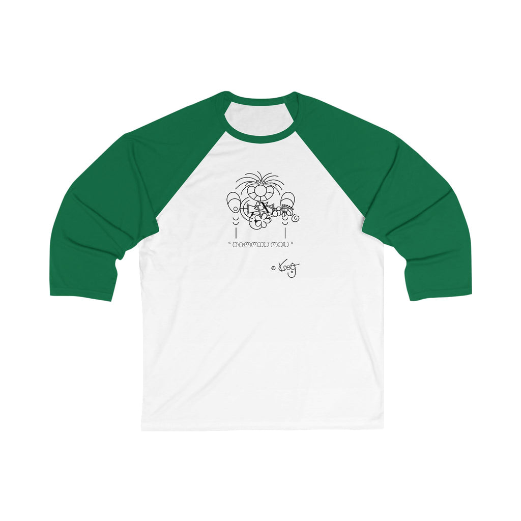 GUITAR MON JAMMING,Unisex 3\4 Sleeve Baseball Tee