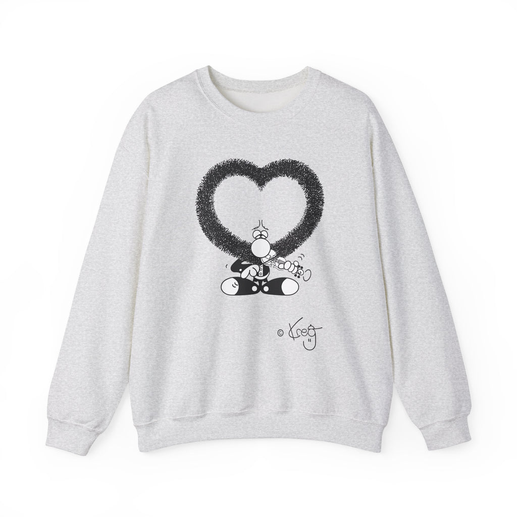 Violin Heart Mustache Unisex Heavy Blend™ Crewneck Sweatshirt