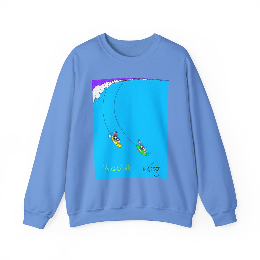 SURFING PIRATES YO WO HO,Unisex Heavy Blend™ Crewneck Sweatshirt