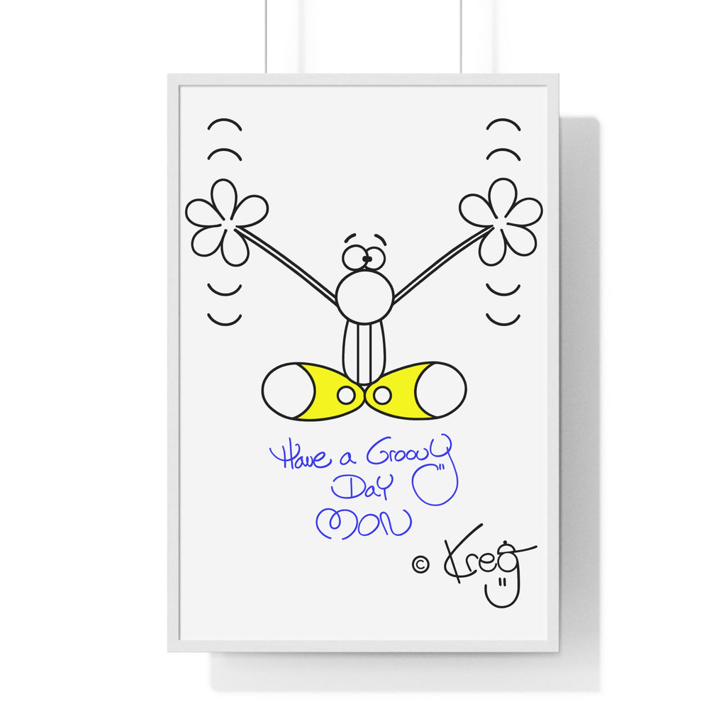 GROOVY DAY,Vertical Framed Poster